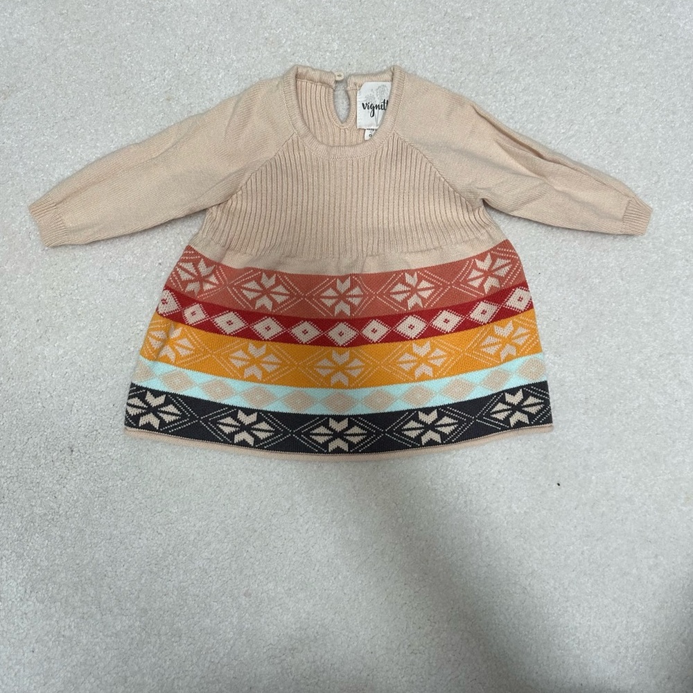 Multicolor Patterned Kids Dress